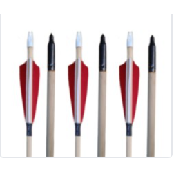 Geleneksel Ahşap Ok 4 inch Tüylü Plastik Gezli